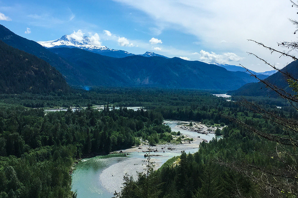 View of Squamish River Valley from the Hiking Trail to Crooked Falls